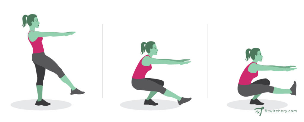 pistol squat for glute cardio workout