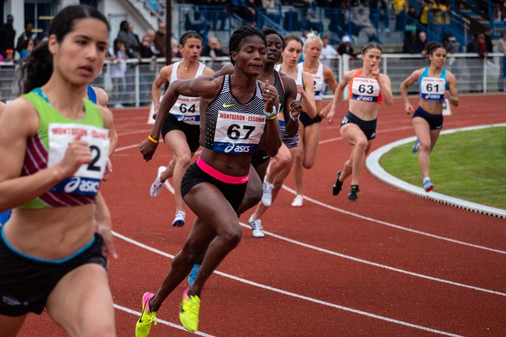 women running race on track